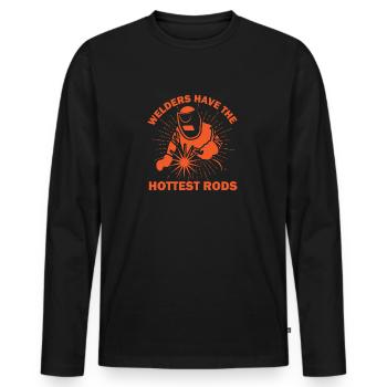 Les soudeurs ont la silhouette de soudeur de tiges les plus chaudes - T-shirt manches longues Premium bio Homme - noir - Devant - Nico (187cm)