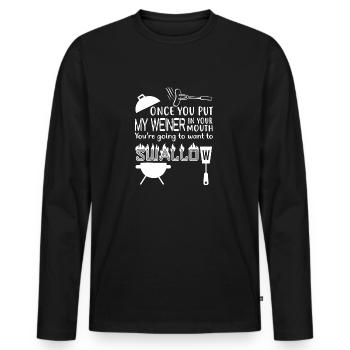 Hot Dog Funny Sausage Weiner idées pour les hommes - T-shirt manches longues Premium bio Homme - noir - Devant - Nico (187cm)