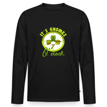 Ses Gnomes OClock Loverleaf Elf Garden Miniature - T-shirt manches longues Premium bio Homme - noir - Devant - Nico (187cm)