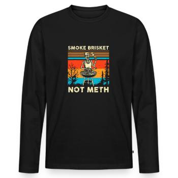 Skeleton Smoke Brisket nicht Meth Grilling Master - Männer Premium Bio Langarmshirt - Schwarz - Vorne - Nico (187cm)