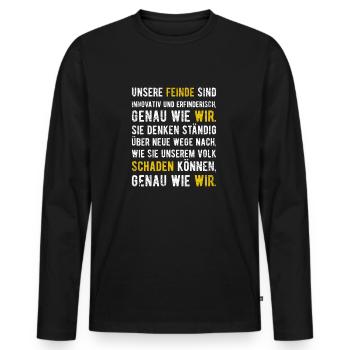 Funny Quotes Sarcastic Quotes Politics Quotes - Men's Premium Organic Long Sleeve Shirt - black - Front - Nico (187cm)