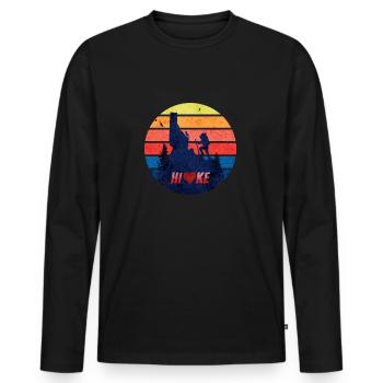 The mountains call and I have to go mountaineer, wa - Men's Premium Organic Long Sleeve Shirt - black - Front - Nico (187cm)
