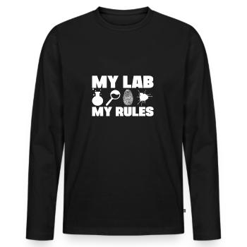 My Lab My Rules Forensic Analyst Crime Lab Gift - Men's Premium Organic Long Sleeve Shirt - black - Front - Nico (187cm)
