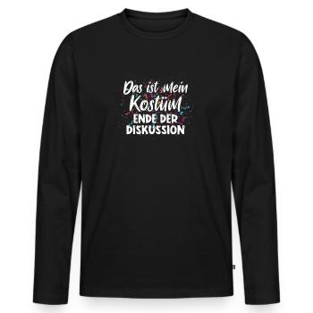 Mein Kostüm ist in der Wäscherei Carnival Party - Männer Premium Bio Langarmshirt - Schwarz - Vorne - Nico (187cm)