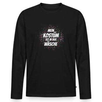 Mein Kostüm ist in der Wäscherei Carnival Party - Männer Premium Bio Langarmshirt - Schwarz - Vorne - Nico (187cm)