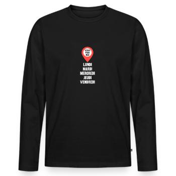 vous êtes ici - T-shirt manches longues Premium bio Homme - noir - Devant - Nico (187cm)