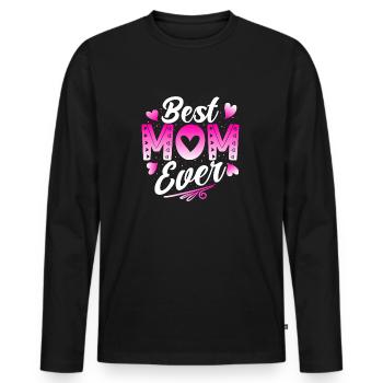 Best mom ever - Männer Premium Bio Langarmshirt - Schwarz - Vorne - Nico (187cm)