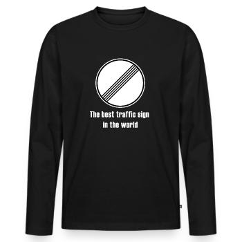No Speed Limit! - Männer Premium Bio Langarmshirt - Schwarz - Vorne - Nico (187cm)