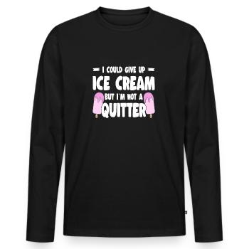 Give Up Ice Cream But Im Not A Quitter Gelato Ice - Männer Premium Bio Langarmshirt - Schwarz - Vorne - Nico (187cm)