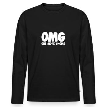 OMG One More Gnome Loverleaf Yard Garden Gnome - Men's Premium Organic Long Sleeve Shirt - black - Front - Nico (187cm)