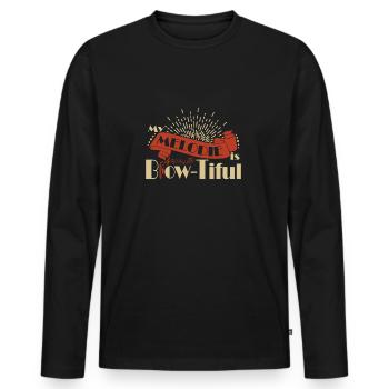 My Melodie Is Blow-Tiful Harmonicist Mouth Harp - Männer Premium Bio Langarmshirt - Schwarz - Vorne - Nico (187cm)