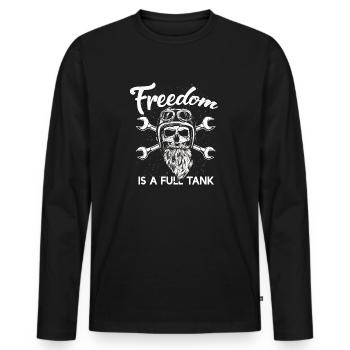 La liberté est un réservoir plein - T-shirt manches longues Premium bio Homme - noir - Devant - Nico (187cm)