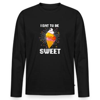 I Eat To Be Sweet Gelato Lover Gift Idea - Männer Premium Bio Langarmshirt - Schwarz - Vorne - Nico (187cm)