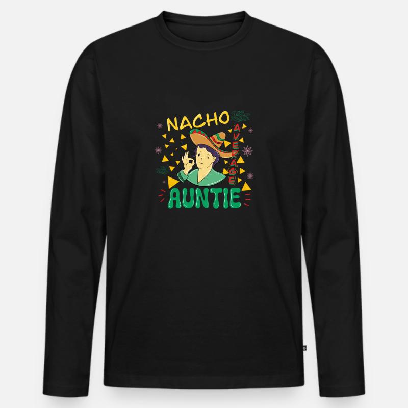 NACHO AVERAGE AUNTIE 3 - Männer Premium Bio Langarmshirt - Schwarz