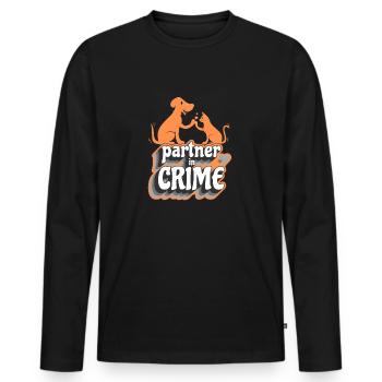 Partner in Crime - Men's Premium Organic Long Sleeve Shirt - black - Front - Nico (187cm)