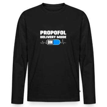 Funny Anesthesiologist Propofol Delivery Mode On - Männer Premium Bio Langarmshirt - Schwarz - Vorne - Nico (187cm)
