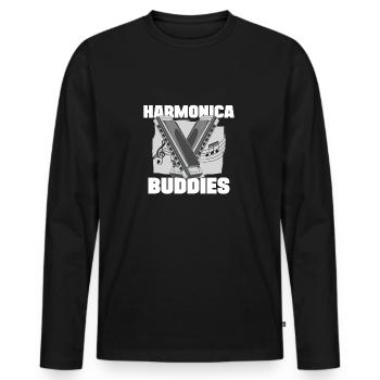 Harmonica Buddies Harmonicist Mouth Organ Gift - Männer Premium Bio Langarmshirt - Schwarz - Vorne - Nico (187cm)
