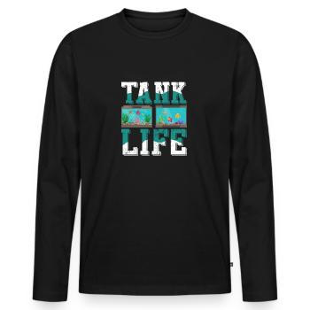 Tank Life Fish Keeping Aquarium Owner - Men's Premium Organic Long Sleeve Shirt - black - Front - Nico (187cm)