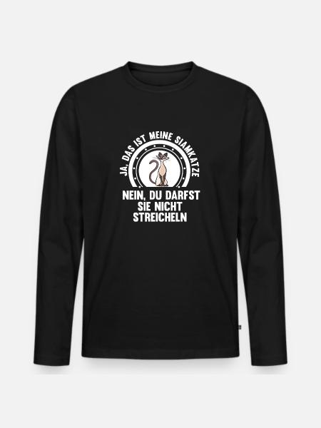 Siamkatze Katze - Männer Premium Bio Langarmshirt - Schwarz