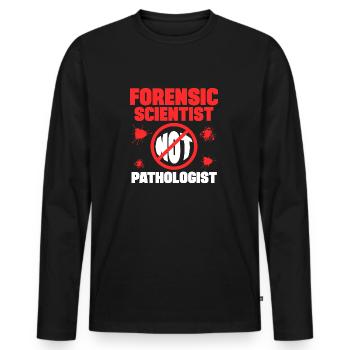 Don d’un médecin légiste et non d’un pathologiste d’un laboratoire criminel - T-shirt manches longues Premium bio Homme - noir - Devant - Nico (187cm)
