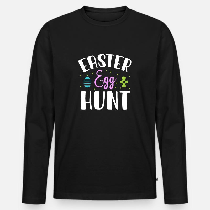 Easter Egg Hunt - Männer Premium Bio Langarmshirt - Schwarz