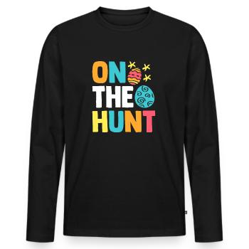 On The Hunt - Männer Premium Bio Langarmshirt - Schwarz - Vorne - Nico (187cm)