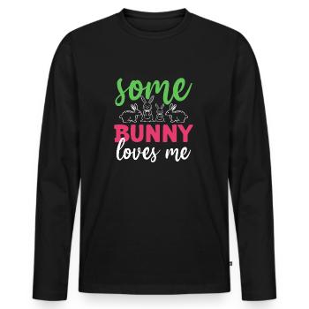 Some Bunny Loves Me - Männer Premium Bio Langarmshirt - Schwarz - Vorne - Nico (187cm)