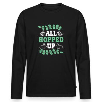All Hopped Up - Männer Premium Bio Langarmshirt - Schwarz - Vorne - Nico (187cm)