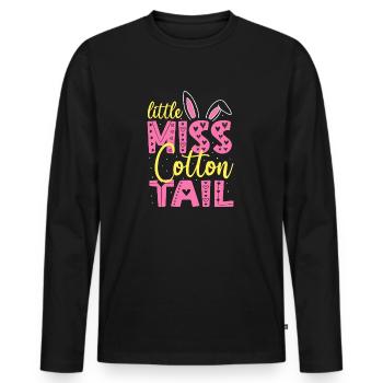 Little Miss Cotton Tail - Männer Premium Bio Langarmshirt - Schwarz - Vorne - Nico (187cm)