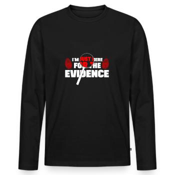 Je suis ici pour la preuve Criminologie médico-légale - T-shirt manches longues Premium bio Homme - noir - Devant - Nico (187cm)
