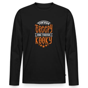 Sie sind unheimlich und verrückt - Männer Premium Bio Langarmshirt - Schwarz - Vorne - Nico (187cm)