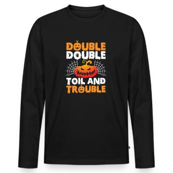 Doppelt mühsam und anstrengend - Männer Premium Bio Langarmshirt - Schwarz - Vorne - Nico (187cm)