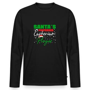 Santas Preferred Euphonium Player Baritone Bass - Men's Premium Organic Long Sleeve Shirt - black - Front - Nico (187cm)