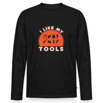 I Like My Tools Welding Tools Welders Gift Idea - Männer Premium Bio Langarmshirt - Schwarz - Vorne - Nico (187cm)