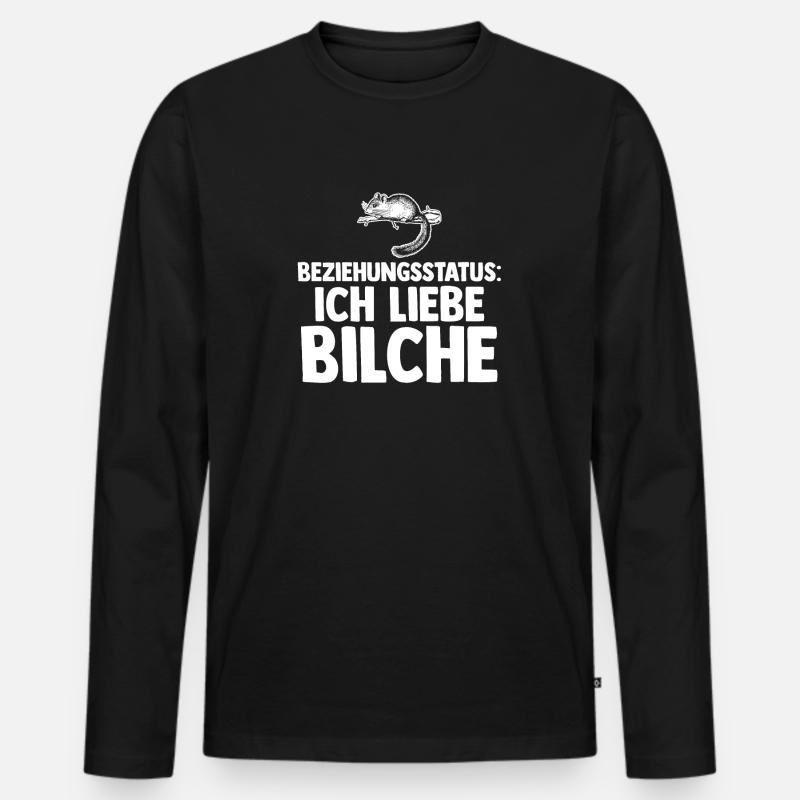 Bilch - Männer Premium Bio Langarmshirt - Schwarz