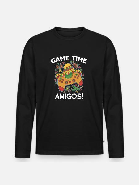 Cinco de Mayo Joystick - Men's Premium Organic Long Sleeve Shirt - black
