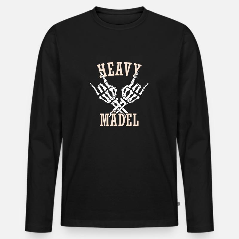Heavy Mädel - Männer Premium Bio Langarmshirt - Schwarz