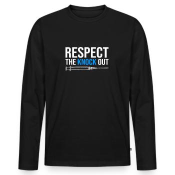 Respect The Knock Out Infirmière anesthésiste Anesthésie - T-shirt manches longues Premium bio Homme - noir - Devant - Nico (187cm)