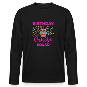 Geburtstag Kreuzfahrt Geschenk Schiffsreise - Männer Premium Bio Langarmshirt - Schwarz - Vorne - Nico (187cm)