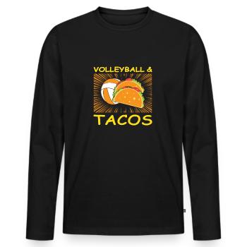 Volleyball & Tacos Girls Mom Gift Idea - T-shirt manches longues Premium bio Homme - noir - Devant - Nico (187cm)