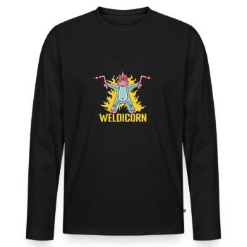 Weldicorn Welder Welding Weld Gift Idea - Männer Premium Bio Langarmshirt - Schwarz - Vorne - Nico (187cm)