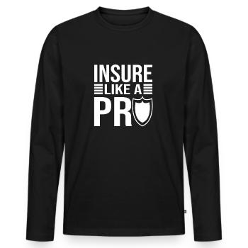 Insure Like A Pro Insurnace Consultant Gift Idea - Men's Premium Organic Long Sleeve Shirt - black - Front - Nico (187cm)