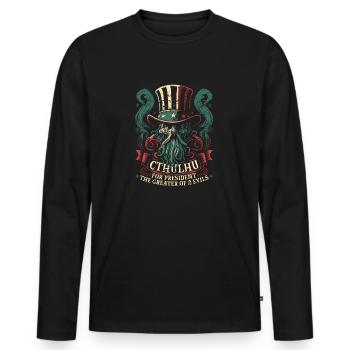 Cthulhu For President, Election 2024 Cosmic Horror - Männer Premium Bio Langarmshirt - Schwarz - Vorne - Nico (187cm)