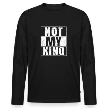 Nicht mein König Krönungsprotest - Männer Premium Bio Langarmshirt - Schwarz - Vorne - Nico (187cm)