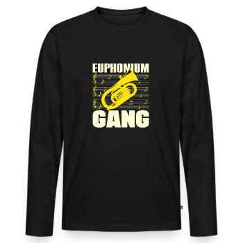 Euphonium Gang Baritone Player Gift Idea - Men's Premium Organic Long Sleeve Shirt - black - Front - Nico (187cm)