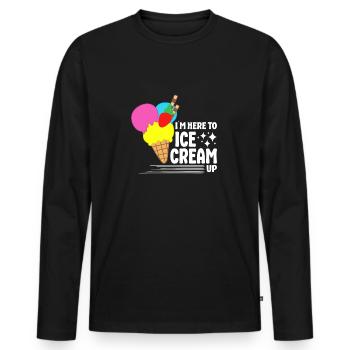Im Here To Ice Cream Up For Ice Cream Lover Gift - Männer Premium Bio Langarmshirt - Schwarz - Vorne - Nico (187cm)