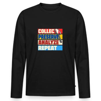 Criminologie Collecter Préserver Analyser Répéter le don - T-shirt manches longues Premium bio Homme - noir - Devant - Nico (187cm)
