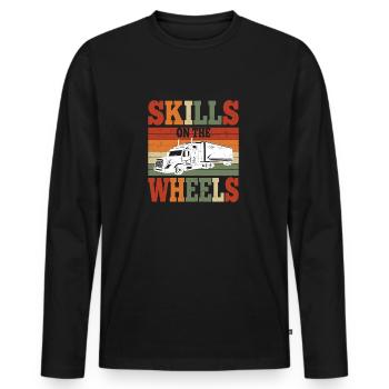 Truckers Cool Saying Vintage Retro Driver Gifts - Männer Premium Bio Langarmshirt - Schwarz - Vorne - Nico (187cm)