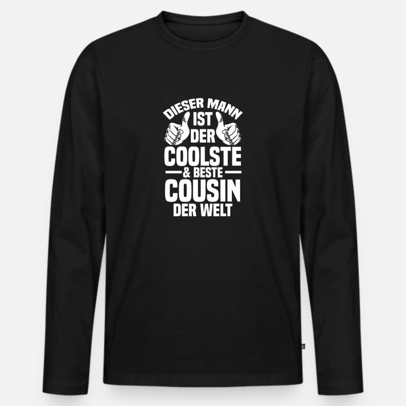 Cousin - Männer Premium Bio Langarmshirt - Schwarz