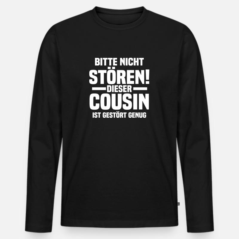 Cousin - Männer Premium Bio Langarmshirt - Schwarz
